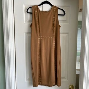 Beautiful, soft, tan semi casual dress